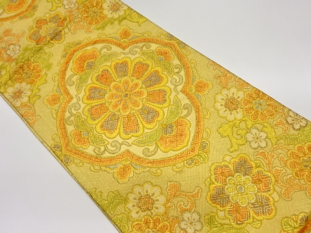 花唐草・華紋模様織出し袋帯